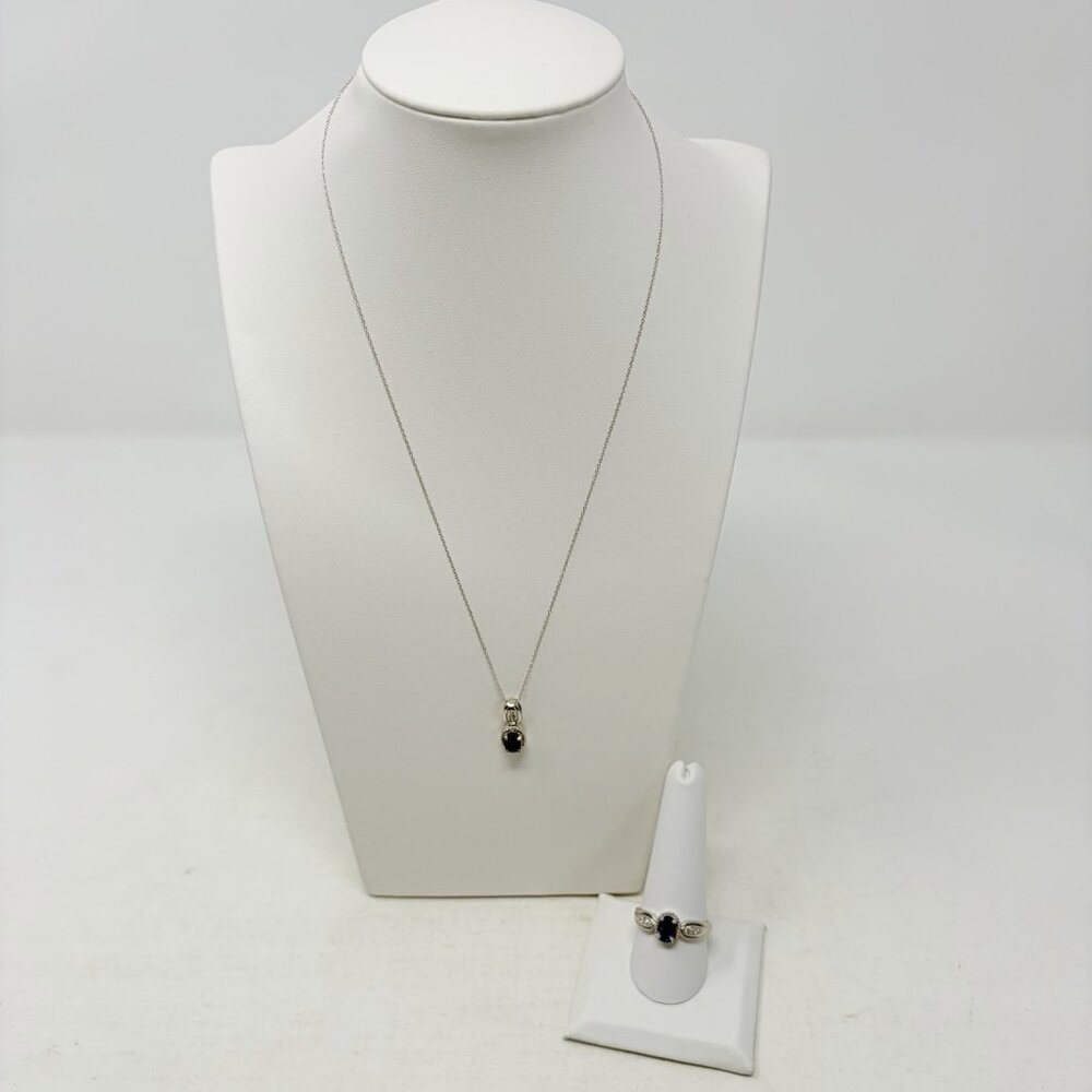 Shop LC Blue Kyanite Pendant with Chain‎ & Size 10 Ring Set Sterling Silver 5334
